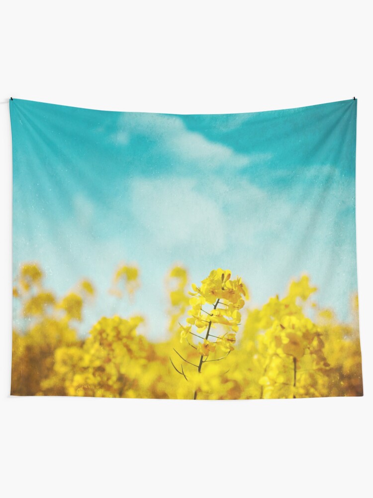 Alternate view of Spring Time - Blooming Rapeseed flowers Tapestry