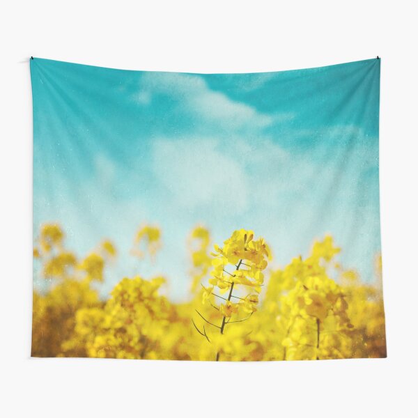 Spring Time - Blooming Rapeseed flowers Tapestry