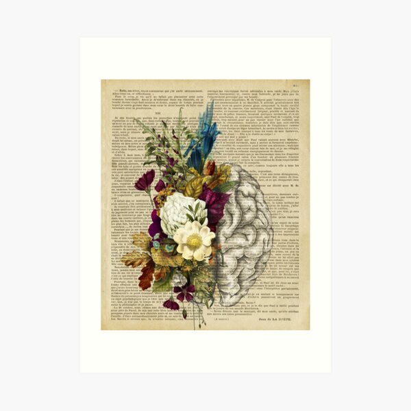 floral brain Art Print