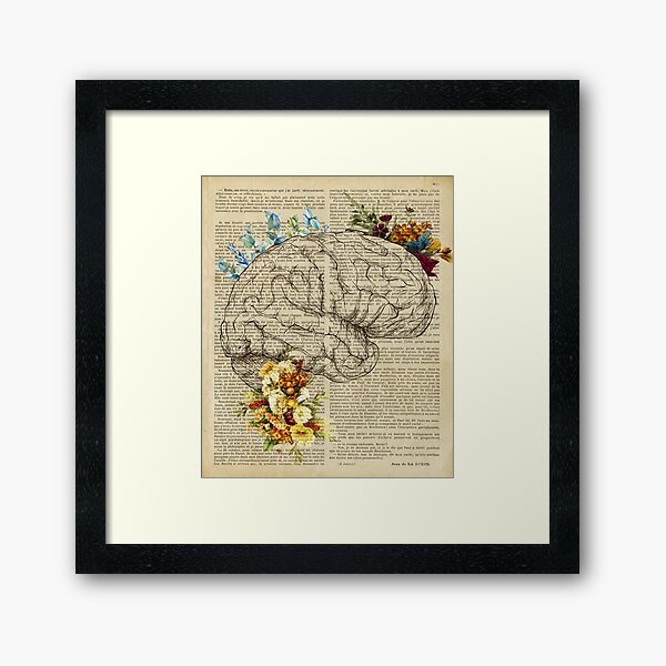 floral brain maid Framed Art Print