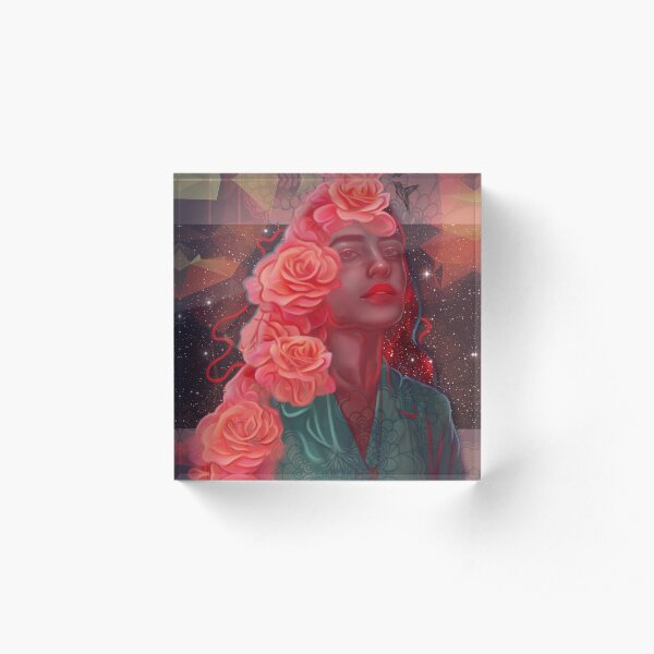 Flower spell Acrylic Block