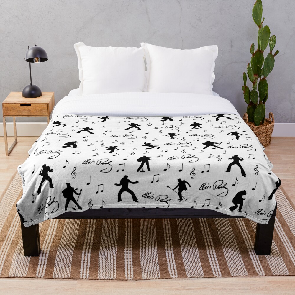 Elvis Presley Pattern Throw Blanket By Valentinahramov Redbubble