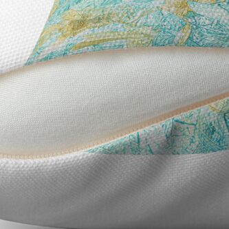 Alternate view of Hakea, Yellow Ochre and Aqua Blue Throw Pillow