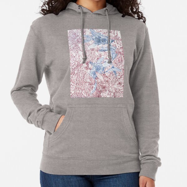 Hakea, Red and Blue Lightweight Hoodie