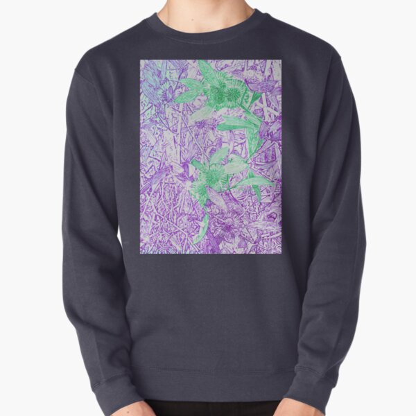 Hakea, Purple and Green Pullover Sweatshirt