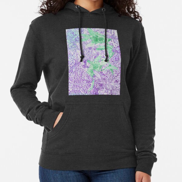 Hakea, Purple and Green Lightweight Hoodie