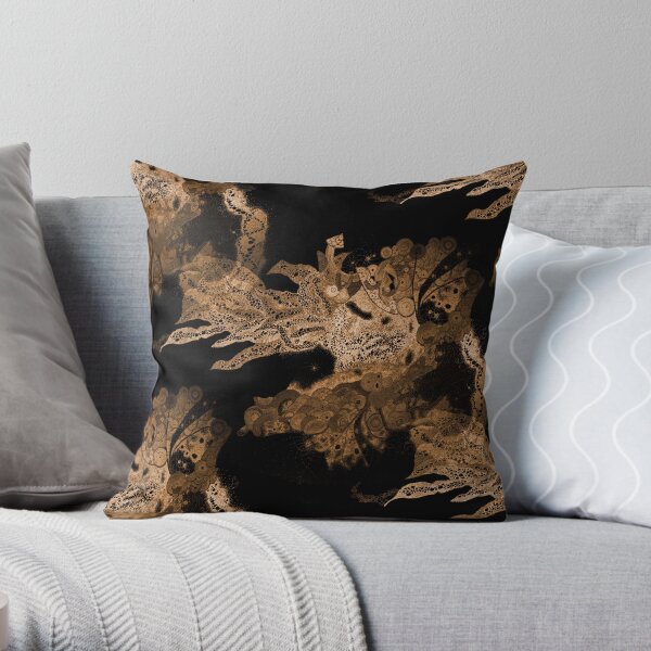 Carrickalinga Waves Gold Throw Pillow
