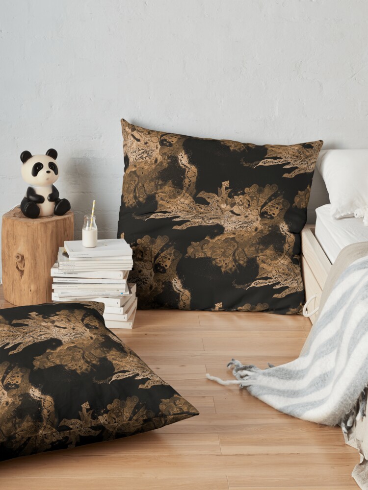 Alternate view of Carrickalinga Waves Gold Floor Pillow