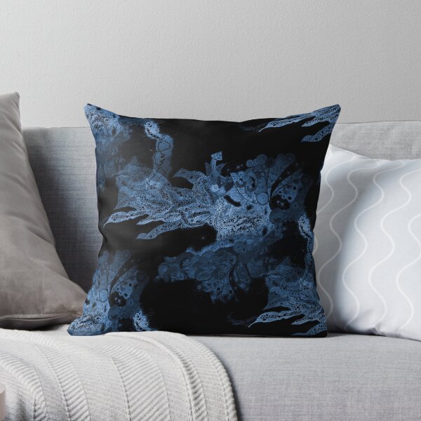 Carrickalinga Waves Indigo Throw Pillow