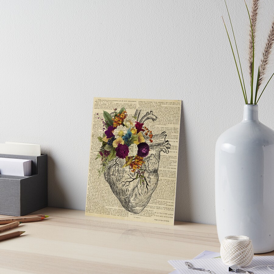 clinic floral heart Art Board Print