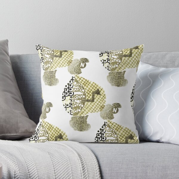 Carrickalinga Map 3 Gold Throw Pillow