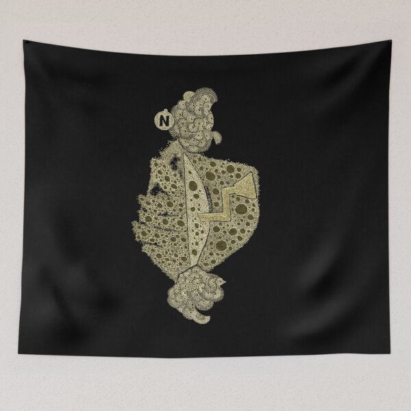 Item preview, Carrickalinga Map 1 Midnight Gold designed and sold by TripodDogShop.