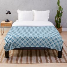 Trendy Light Blue tartan Throw Blanket