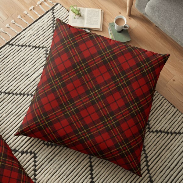 Adorable Red Christmas tartan pattern Floor Pillow