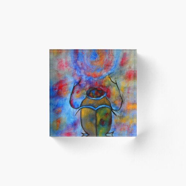 Psychedelic Scarab Acrylic Block