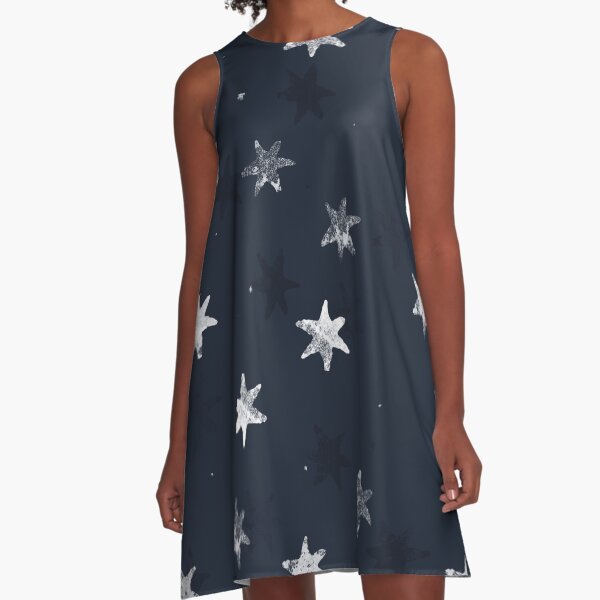 Stamped Star A-Line Dress