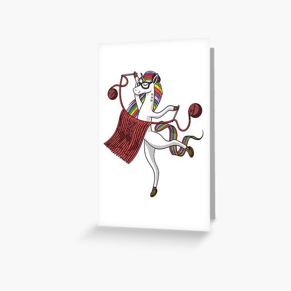 Unicorn Yarn Knitting Greeting Card