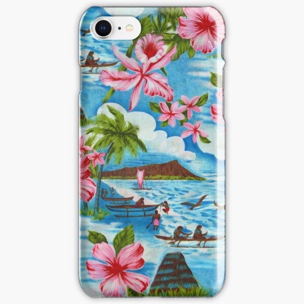 Hawaiian Scenes in Pastel Colors iPhone Snap Case