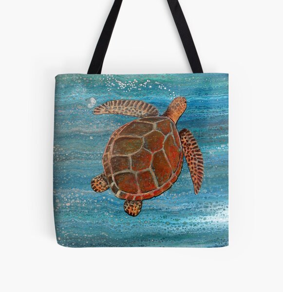 Sea Turtle All Over Print Tote Bag