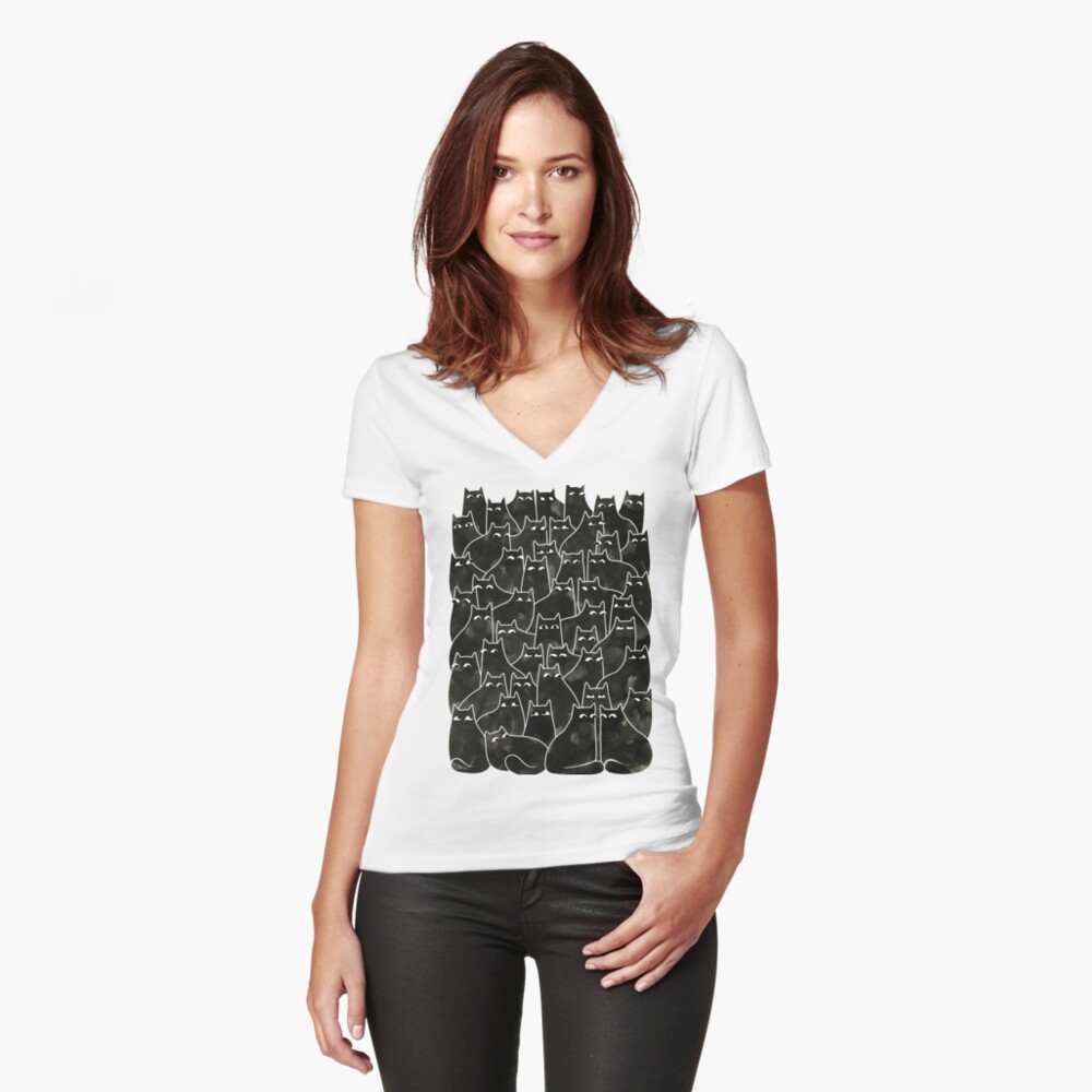 Item preview, Fitted V-Neck T-Shirt designed and sold by littleclyde.