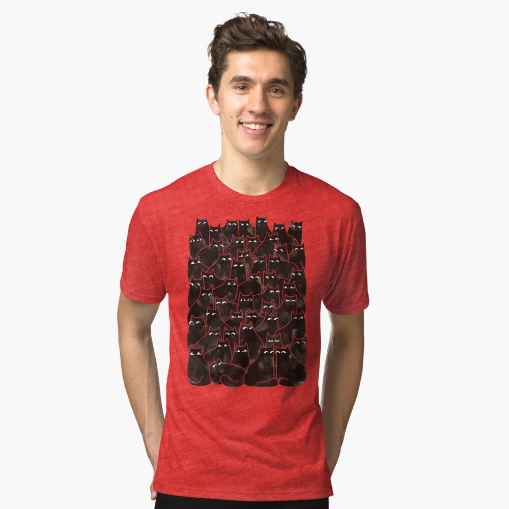Suspicious Cats Tri-blend T-Shirt
