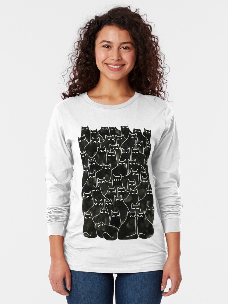 Thumbnail 2 of 5, Long Sleeve T-Shirt, Suspicious Cats designed and sold by littleclyde.