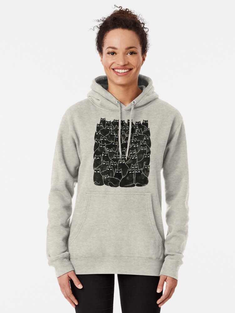 Alternate view of Suspicious Cats Pullover Hoodie