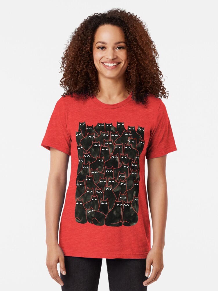 Alternate view of Suspicious Cats Tri-blend T-Shirt