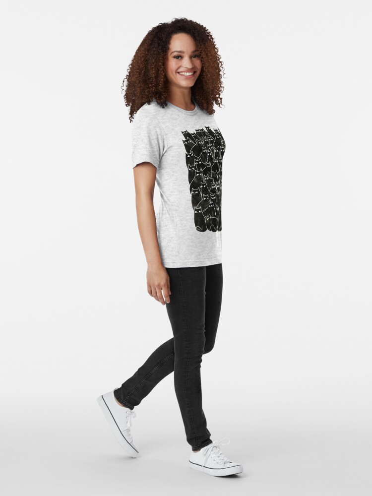 Alternate view of Suspicious Cats Tri-blend T-Shirt