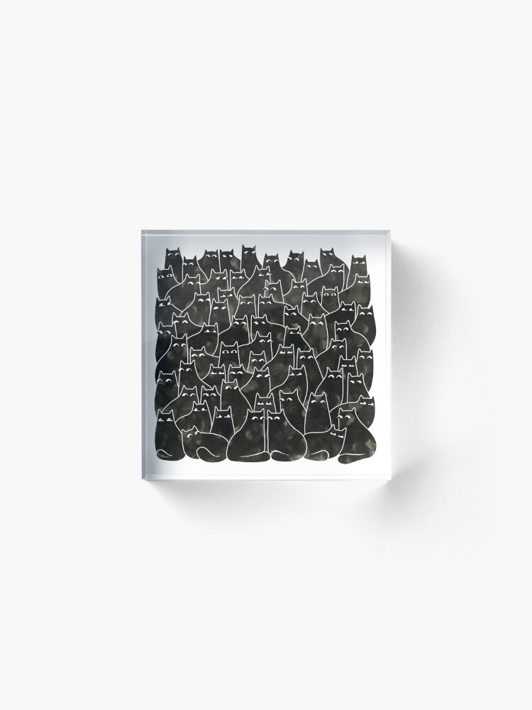 Alternate view of Suspicious Cats Acrylic Block