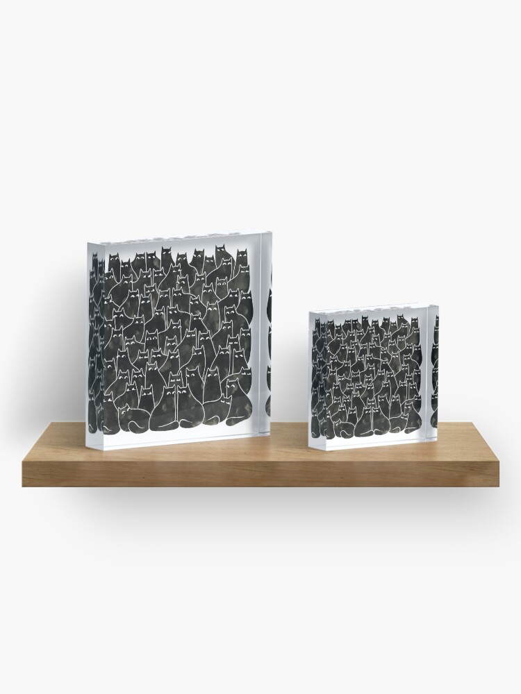Alternate view of Suspicious Cats Acrylic Block