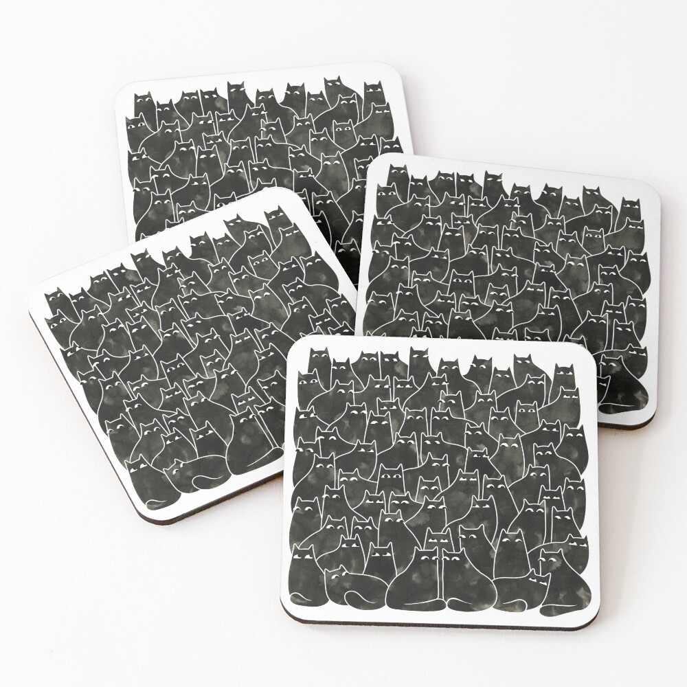 Suspicious Cats Coasters (Set of 4)