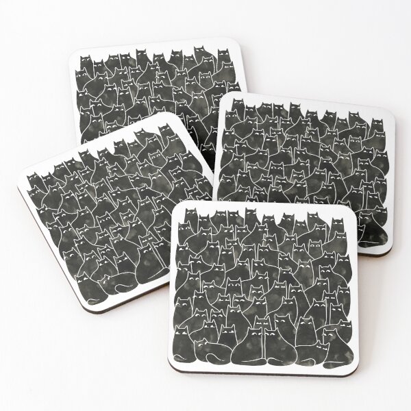 Suspicious Cats Coasters (Set of 4)