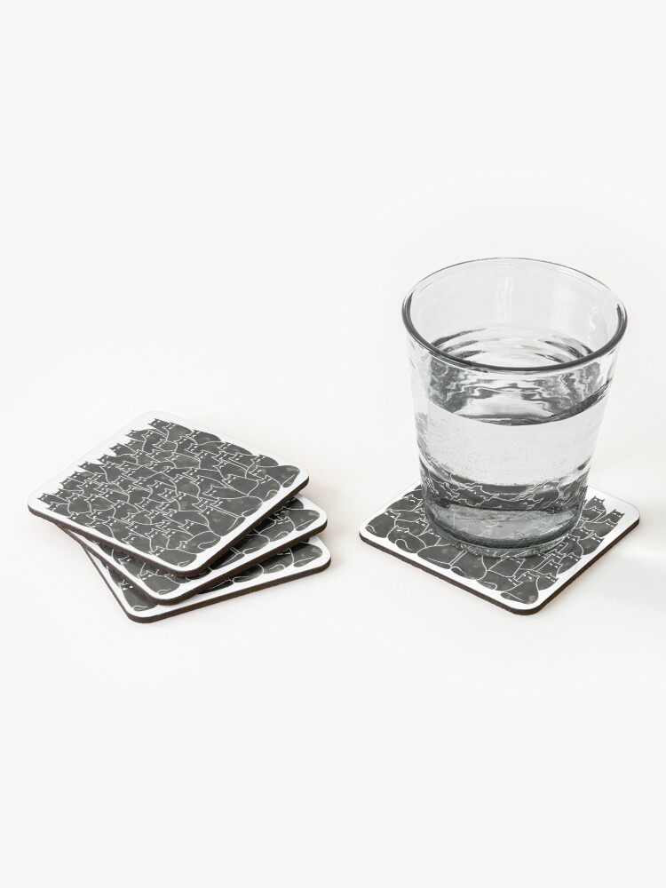 Alternate view of Suspicious Cats Coasters (Set of 4)