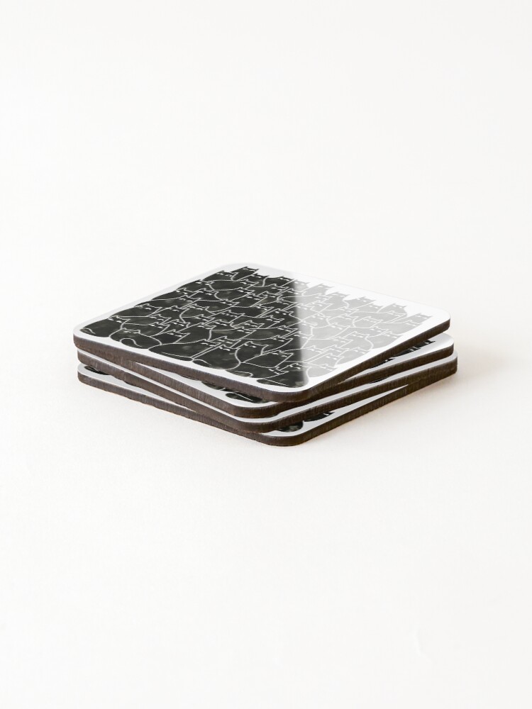 Alternate view of Suspicious Cats Coasters (Set of 4)