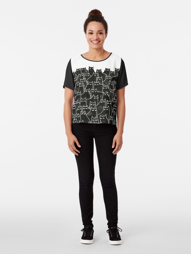 Alternate view of Suspicious Cats Chiffon Top