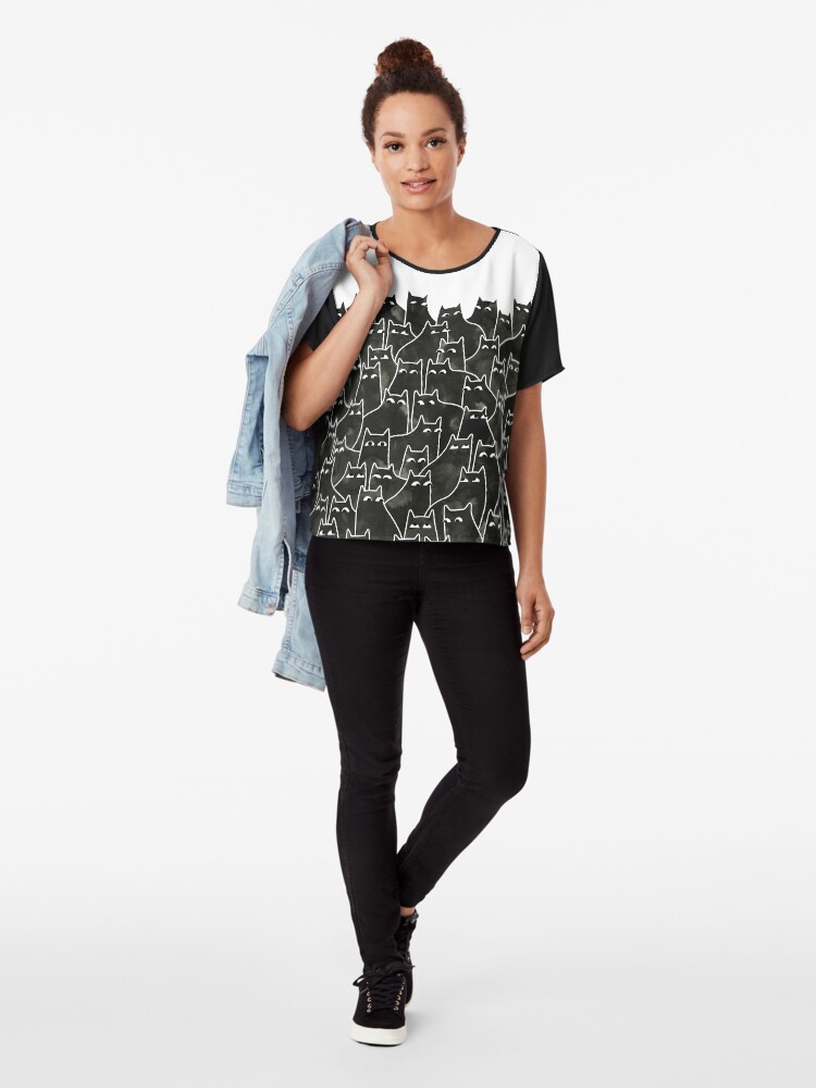Alternate view of Suspicious Cats Chiffon Top