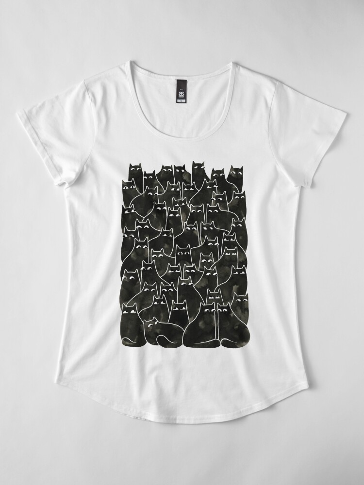 Alternate view of Suspicious Cats Premium Scoop T-Shirt