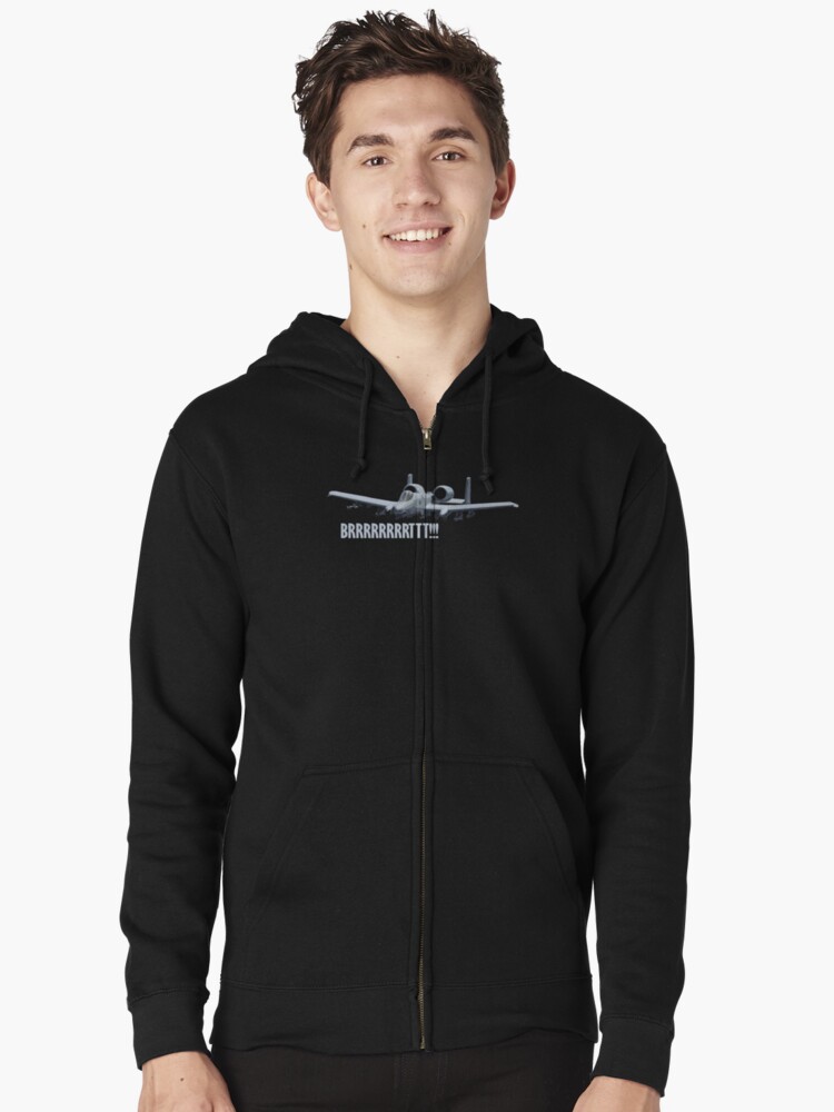 "A-10 Warthog - BRRRT" Zipped Hoodie by josheaston | Redbubble
