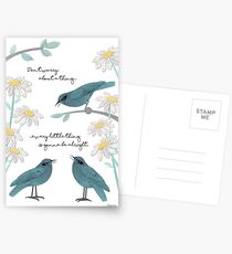 Postales Tres pájaros pequeños