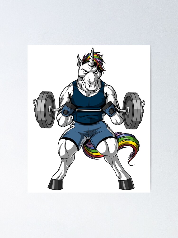 Póster Fitness Unicornio de underheaven Redbubble