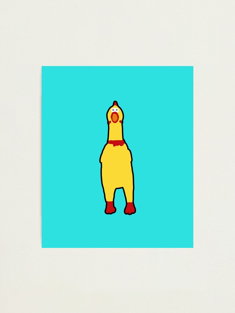 "Rubber chicken cult nerd design" Photographic Print by Garaunt