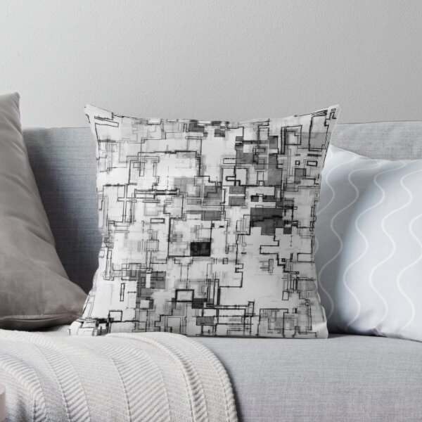 Digital Urban Camo Design Throw Pillow