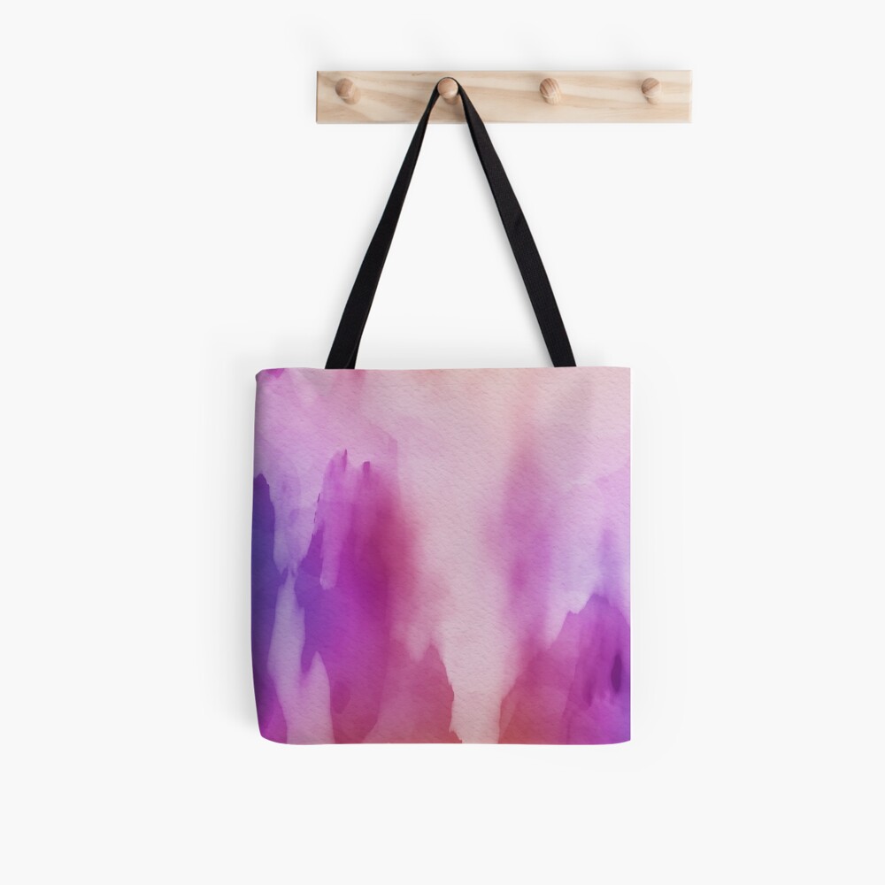 Pinks & Purple Watercolor Positive Space Tote Bag