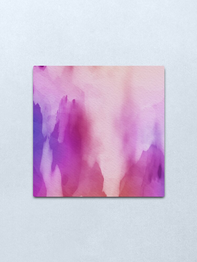 Alternate view of Pinks & Purple Watercolor Positive Space Metal Print