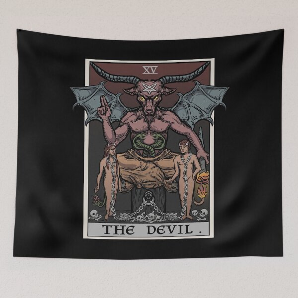 Item preview, The Devil Tarot Card Baphomet Halloween Gothic Satanic Witch As Above So Below designed and sold by TheGhoulishGarb.