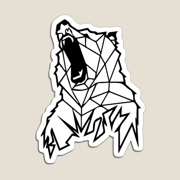 Oso Geometrico I Arte geometrico I line art Imán
