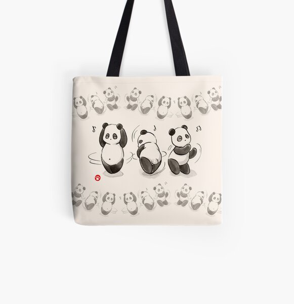 Panda Food Dance All Over Print Tote Bag