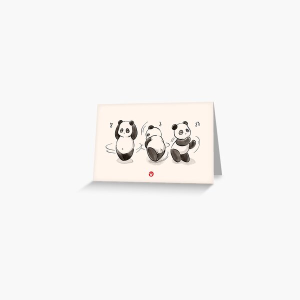 Panda Food Dance Greeting Card
