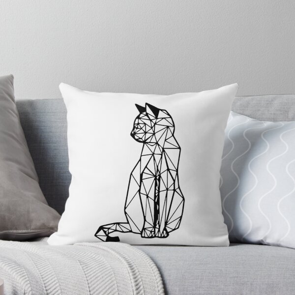 Item preview, geometric cat I line art I geometric art designed and sold by Unpredictable Lab.